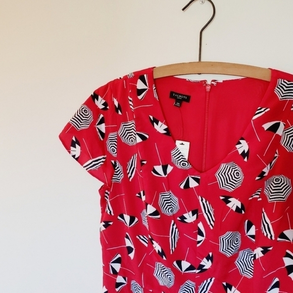 Talbots Umbrella Red Dress Size 6 - Picture 5 of 5